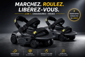 Chaussures Robotiques à Roues avec Algorithme de Marche IA — City Walk ou Tout-Terrain