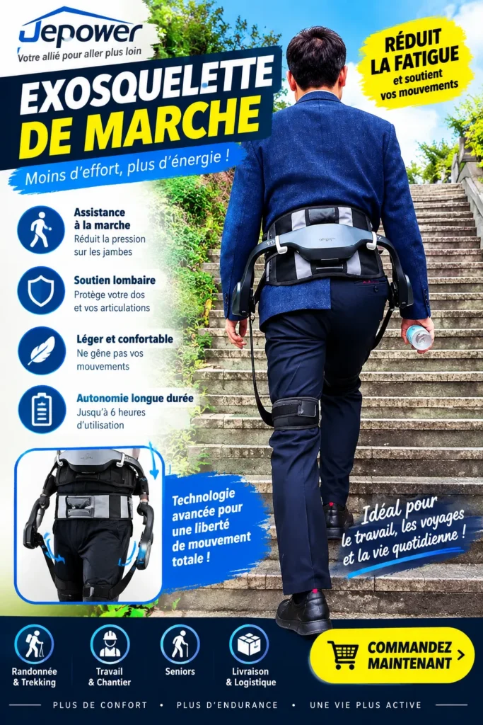 Exosquelette d'Assistance à la Marche AwalkHS-N1 — Aide au Déplacement, 5 Niveaux Réglables