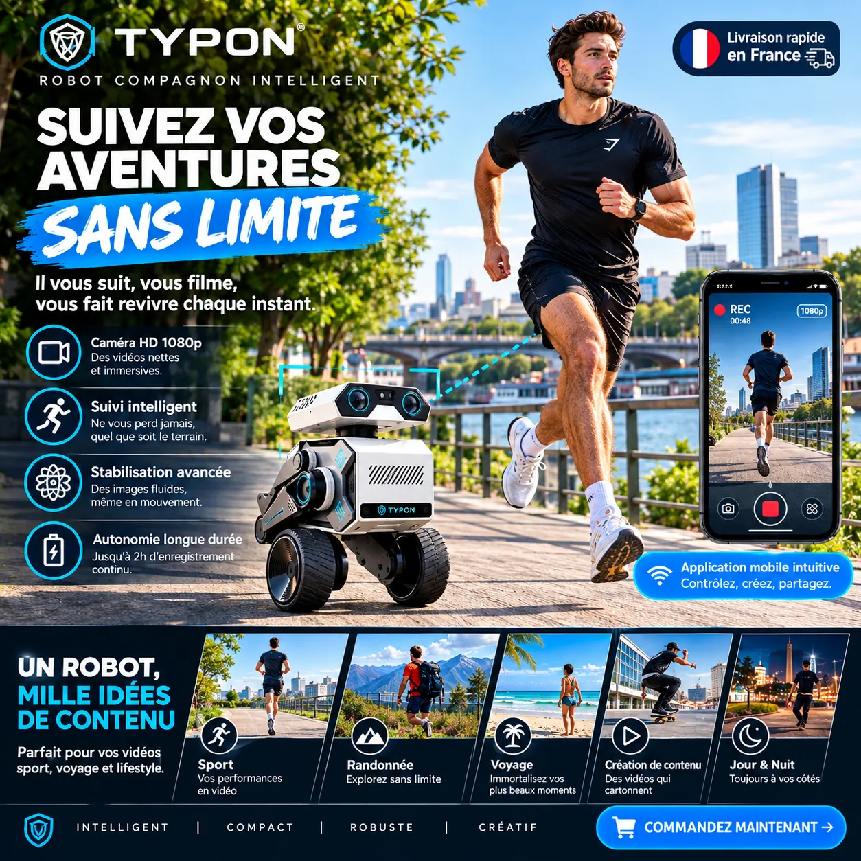 WYNDME 01 Pro / Robot Compagnon IA, Reconnaissance Vocale & Surveillance à Distance – Image 6