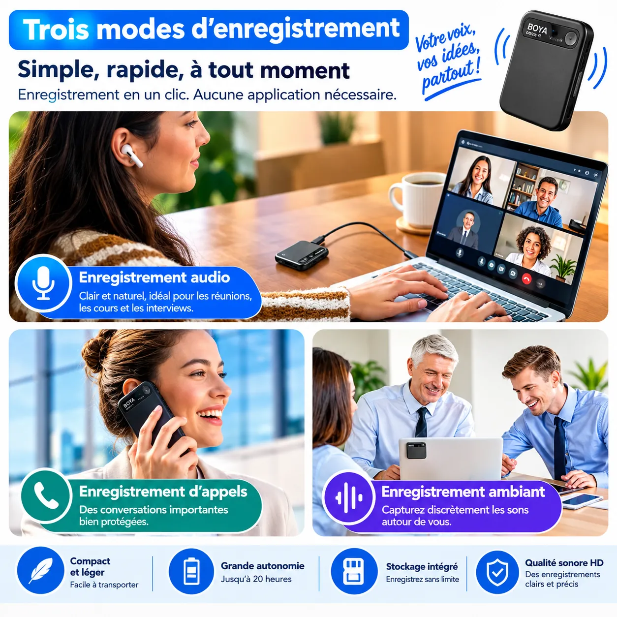 BOYA Notra / L'Enregistreur IA Professionnel pour Conférences et Interviews – Image 3