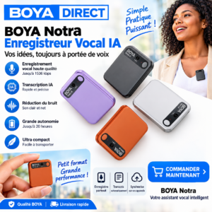 BOYA Notra / L'Enregistreur IA Professionnel pour Conférences et Interviews