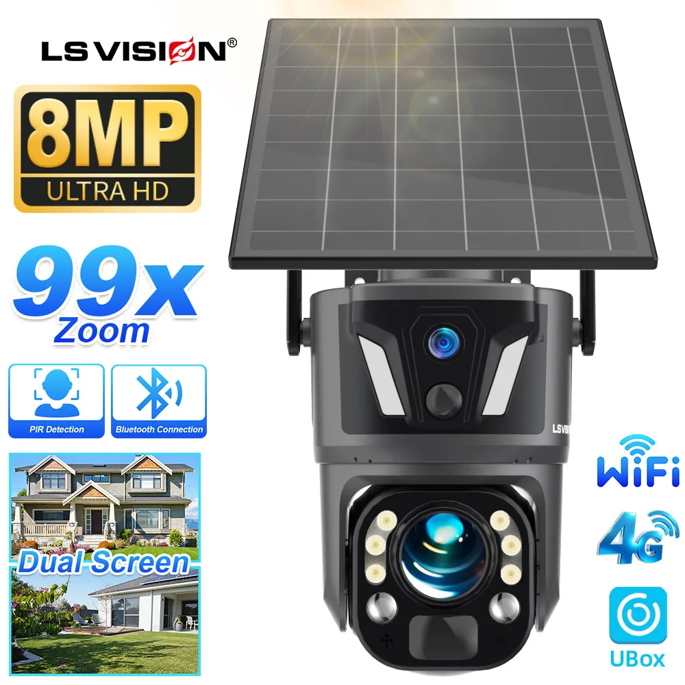 LS VISION 99X / La Caméra Solaire qui Surveille 24h/24, Sans Câble ni Facture