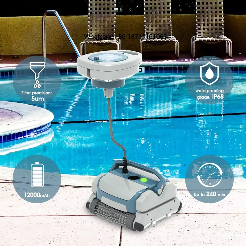 Robot Nettoyeur de Piscine / Grimpe aux Murs, Récure Sans Effort