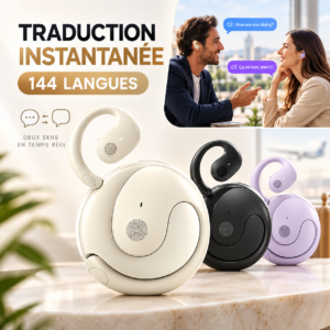 Casque de Traduction IA 144 Langues / Traduction Bidirectionnelle en Temps Réel